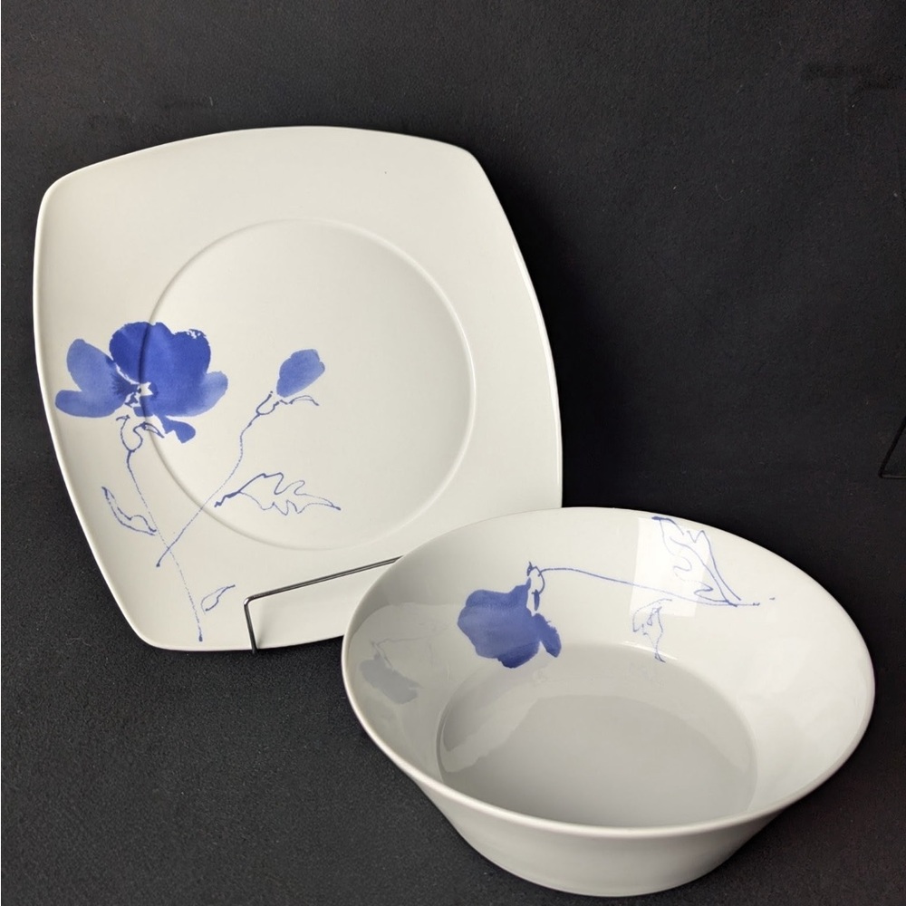 Studio Nova White and Blue Floral Serveware Set